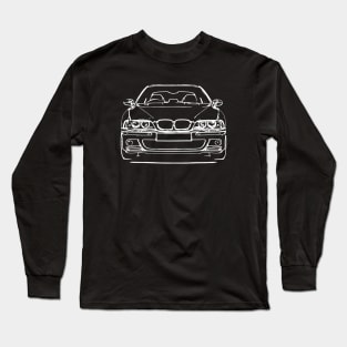 White E39 Car Sketch Art Long Sleeve T-Shirt